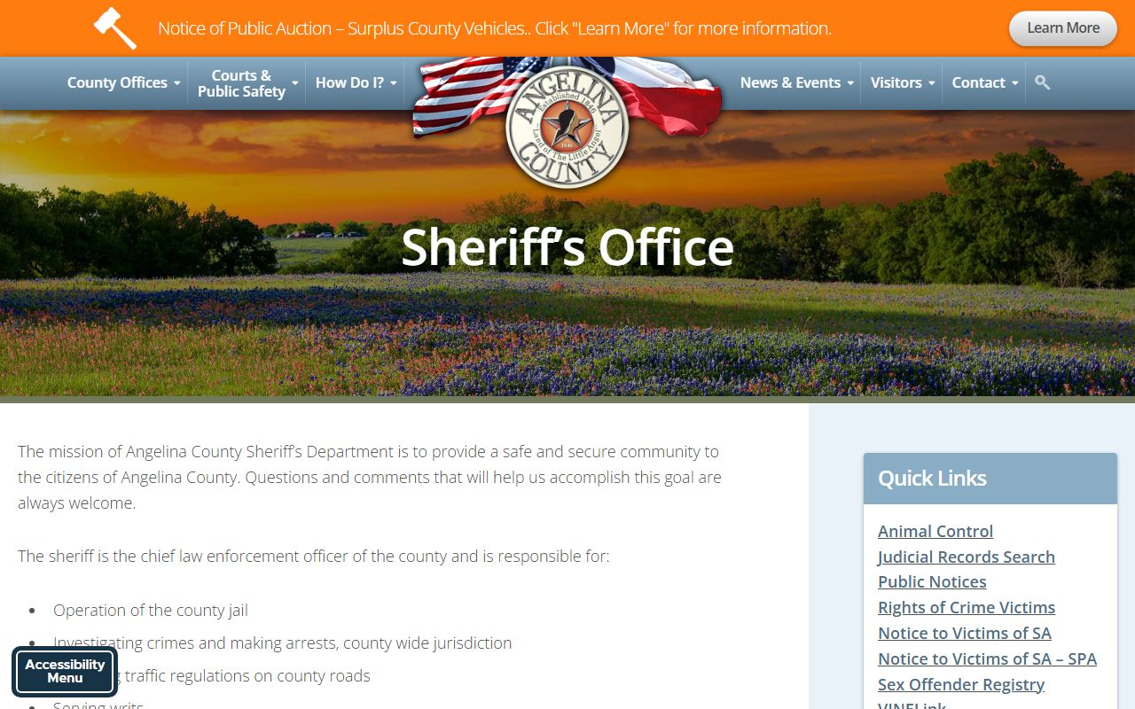 Angelina County criminal history records