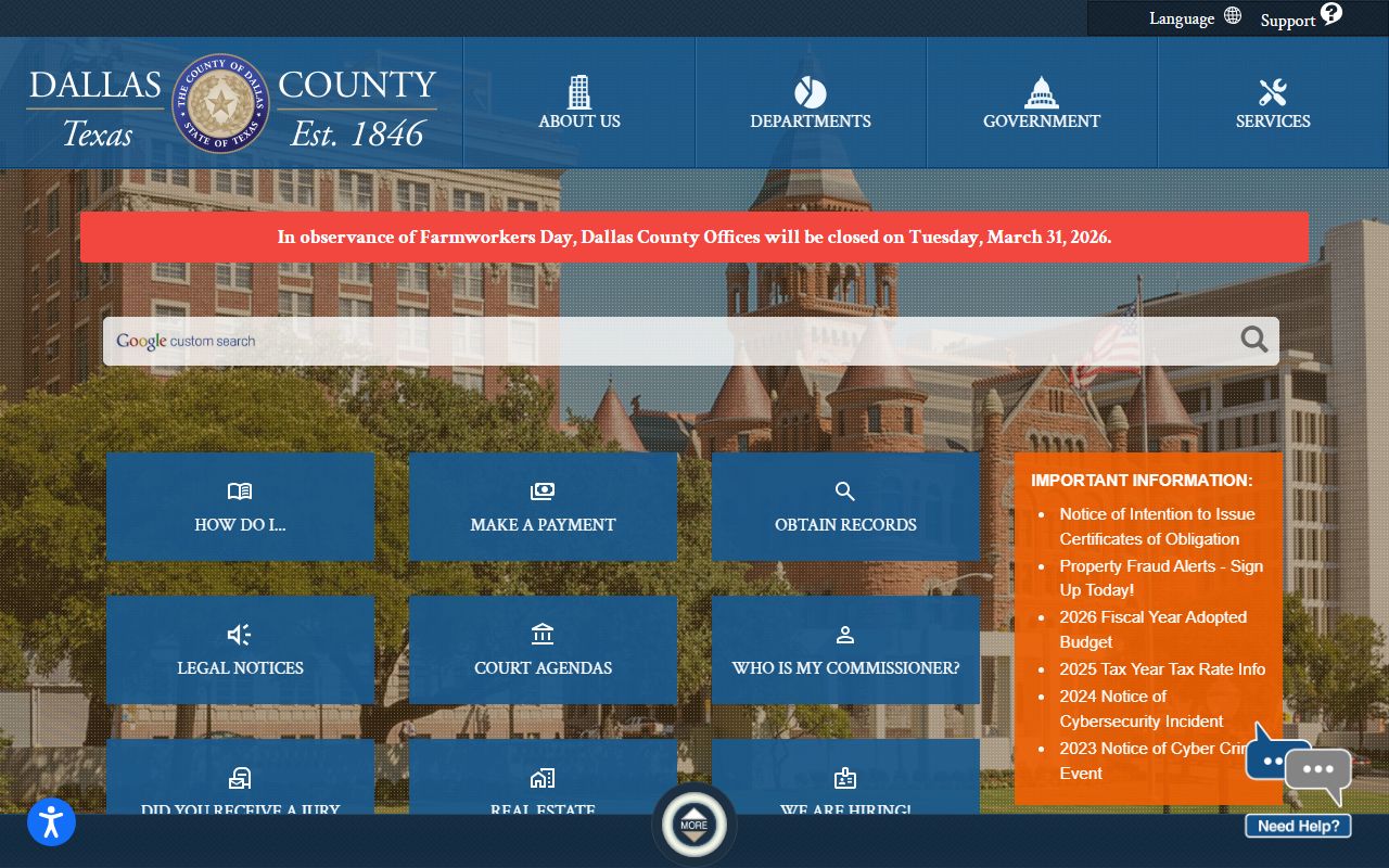 Dallas County criminal history records official website