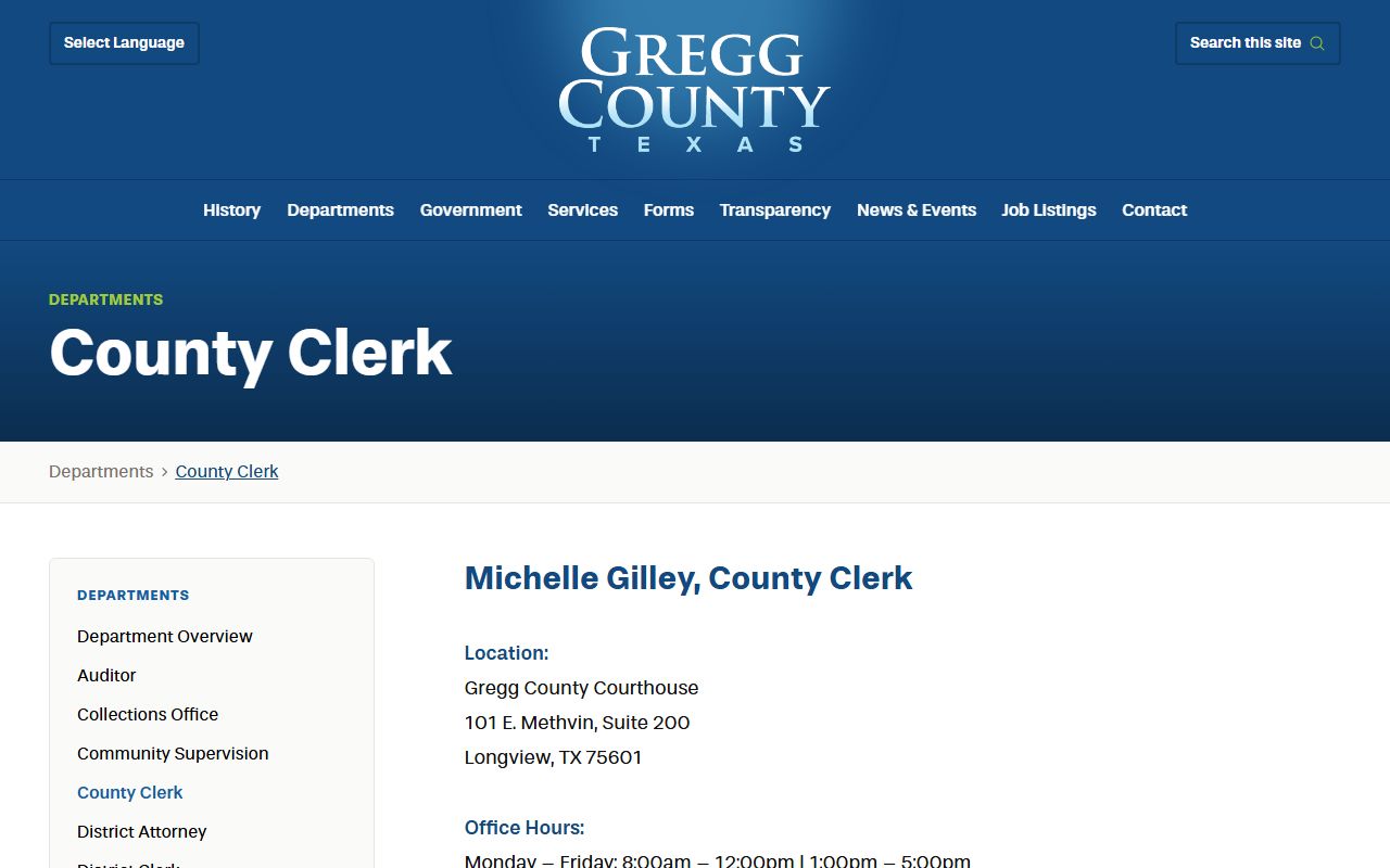 Gregg County criminal history records